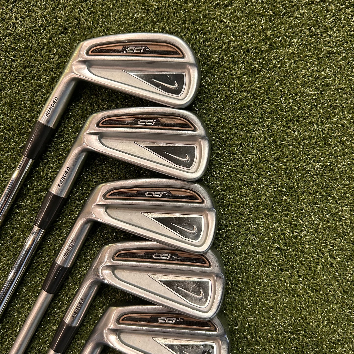 LH Nike CCi Forged Iron Set (3-PW). Stiff Flex Steel Fiber.